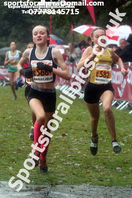 Girls under-13s, National Cross Country Relay Champs., Berry Hill Park, Mansfield.  Photo: David T. Hewitson/Sports for All Pics